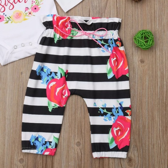 Girl’s Floral Shirt Pants Bow Outfit size 12-18m - Picture 6 of 7